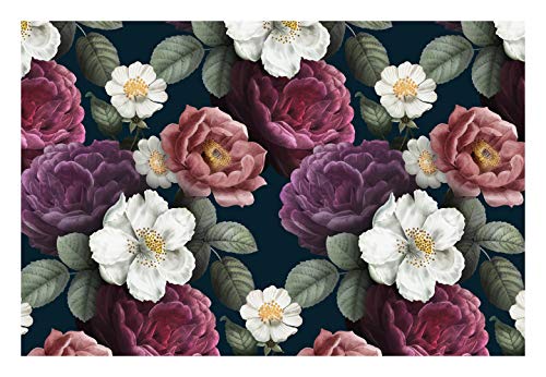 R.N.Solution Wallpaper Wall Stickers PVC Vinyl self Adhesive Vinyl Wall Poster Waterproof Beautiful Romantic Floral Design for Living Room Hall Play Room Bedroom Kitchen (16 inch x 90 Inch)