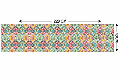 R.N.Solution Wallpaper Wall Stickers PVC Vinyl self Adhesive Wall Poster Waterproof Beautiful Ethnic Pattern Design for Living Room Hall Play Room Bedroom Kitchen (16 inch x 90 Inch)