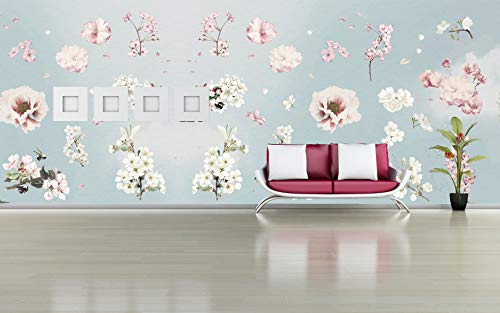 R.N. Solutions Self Adhesive Wallpaper -Decor Pink Flower Set Design (16-inch x 90 Inch)