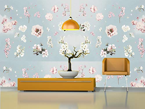 R.N. Solutions Self Adhesive Wallpaper -Decor Pink Flower Set Design (16-inch x 90 Inch)