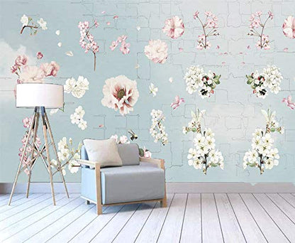 R.N. Solutions Self Adhesive Wallpaper -Decor Pink Flower Set Design (16-inch x 90 Inch)