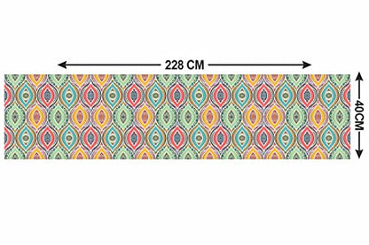 R.N.Solution Wallpaper Wall Stickers PVC Vinyl self Adhesive Wall Poster Waterproof Beautiful Ethnic Pattern Design for Living Room Hall Play Room Bedroom Kitchen (16 inch x 90 Inch)